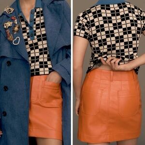Anthropologie Maeve The Colette Faux Leather Mini Skirt